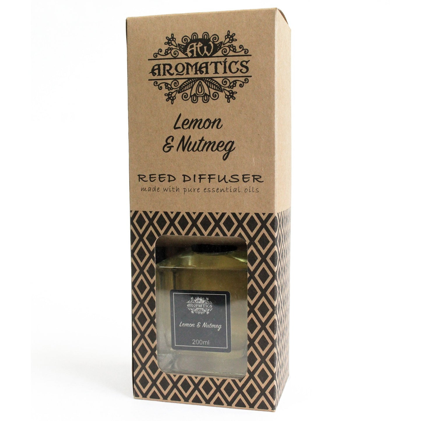 200ml Lemon & Nutmeg Premium Essential Oil Reed Diffuser