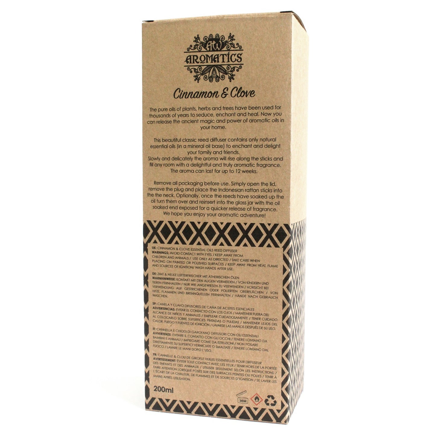 200ml Cinnamon & Clove Premium Essential Oil Reed Diffuser