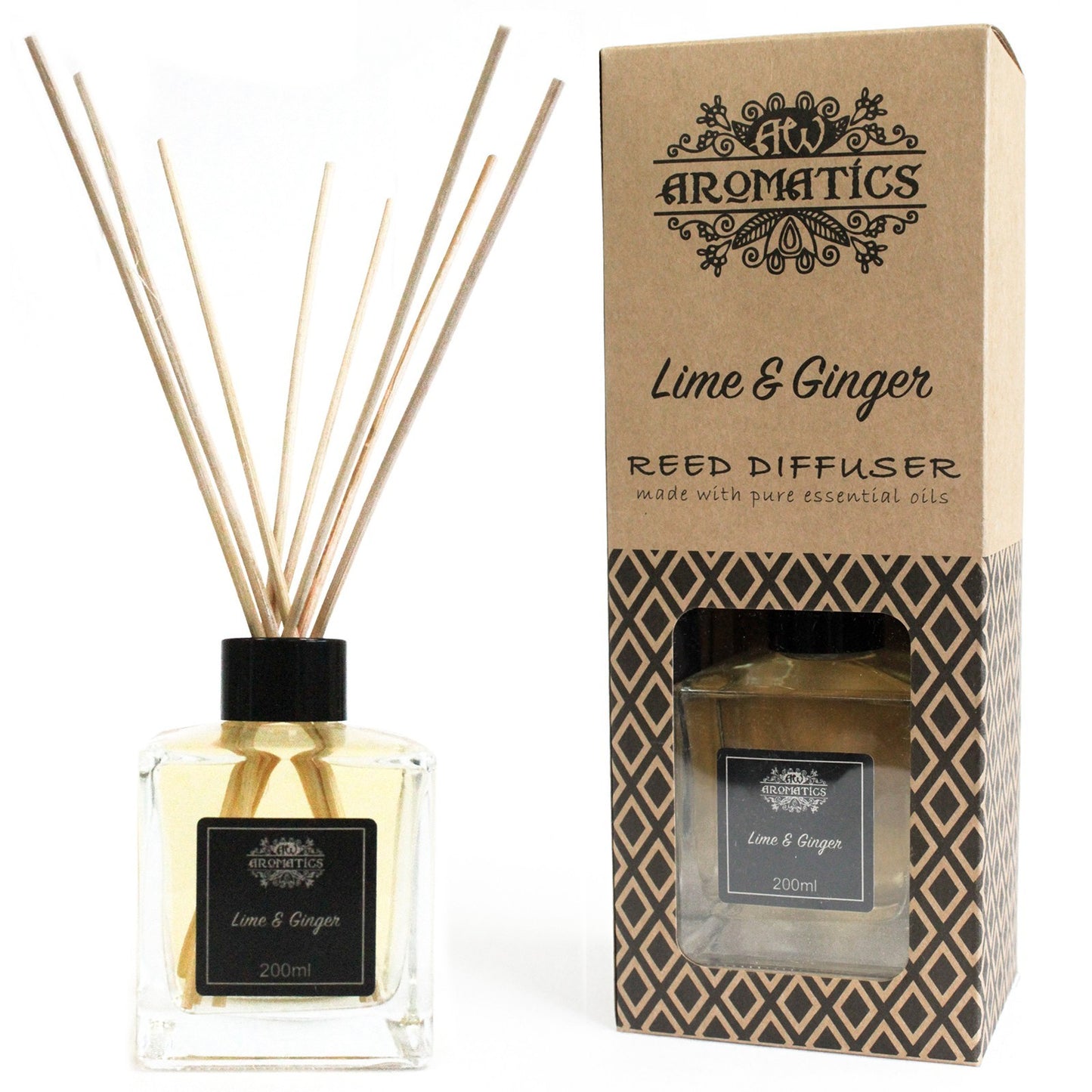200ml Lime & Ginger Premium Essential Oil Reed Diffuser