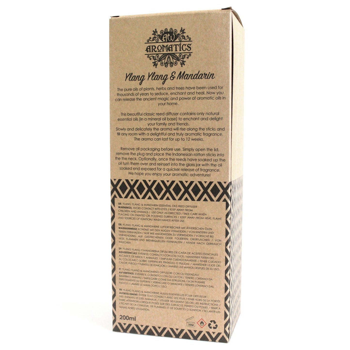200ml Ylang Ylang & Mandarin Premium Essential Oil Reed Diffuser