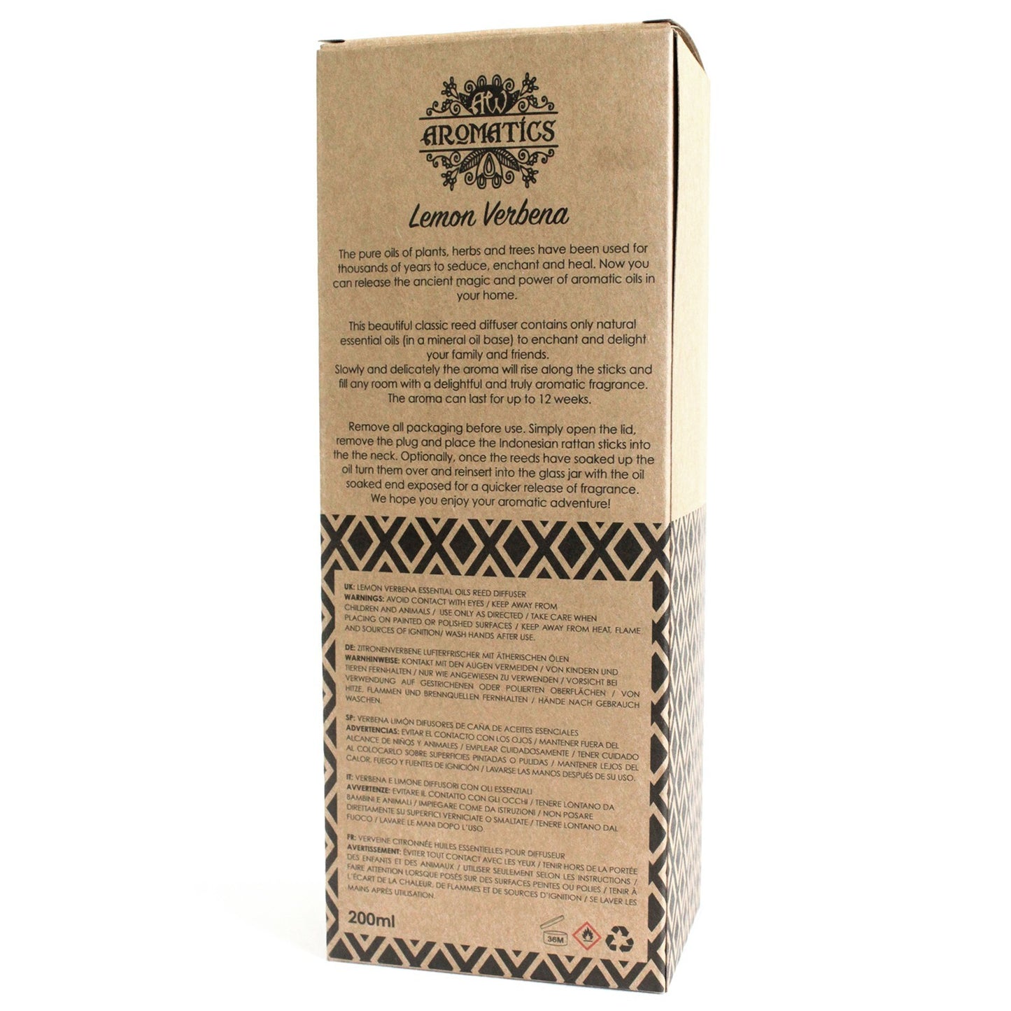 200ml Lemon Verbena Premium Essential Oil Reed Diffuser