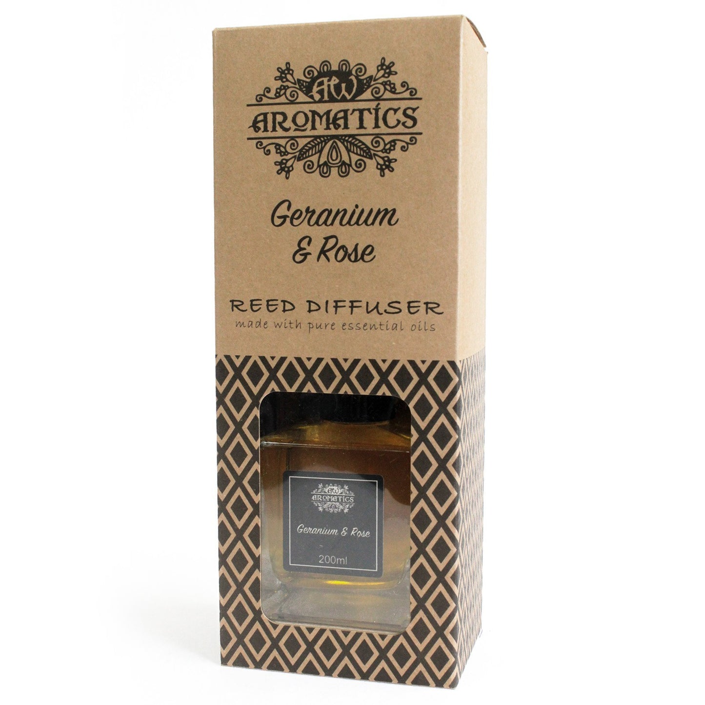 200ml Geranium & Rose Premium Essential Oil Reed Diffuser