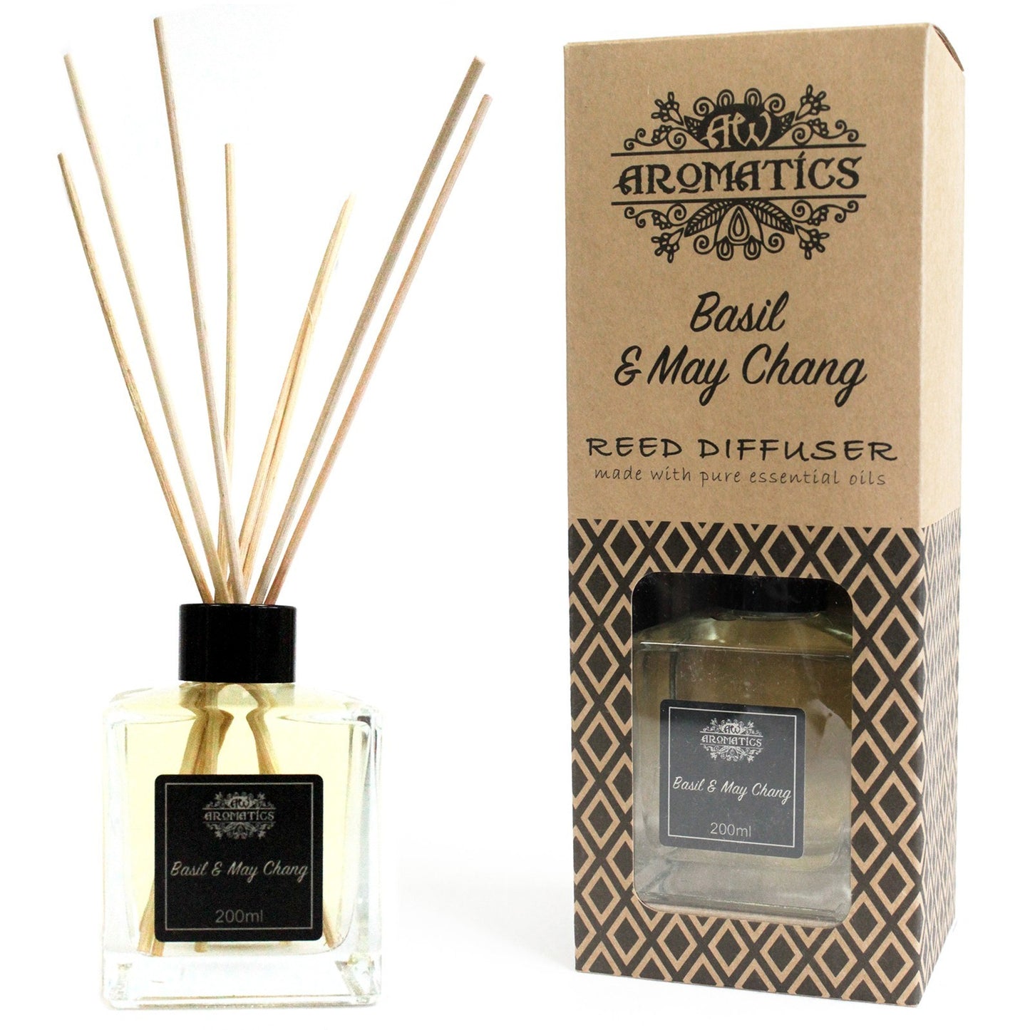 200ml Basil & Maychang Premium Essential Oil Reed Diffuser
