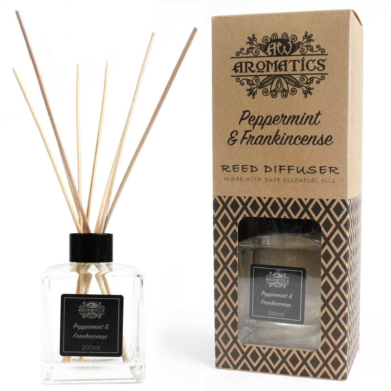 200ml Peppermint & Frankincense Premium Essential Oil Reed Diffuser