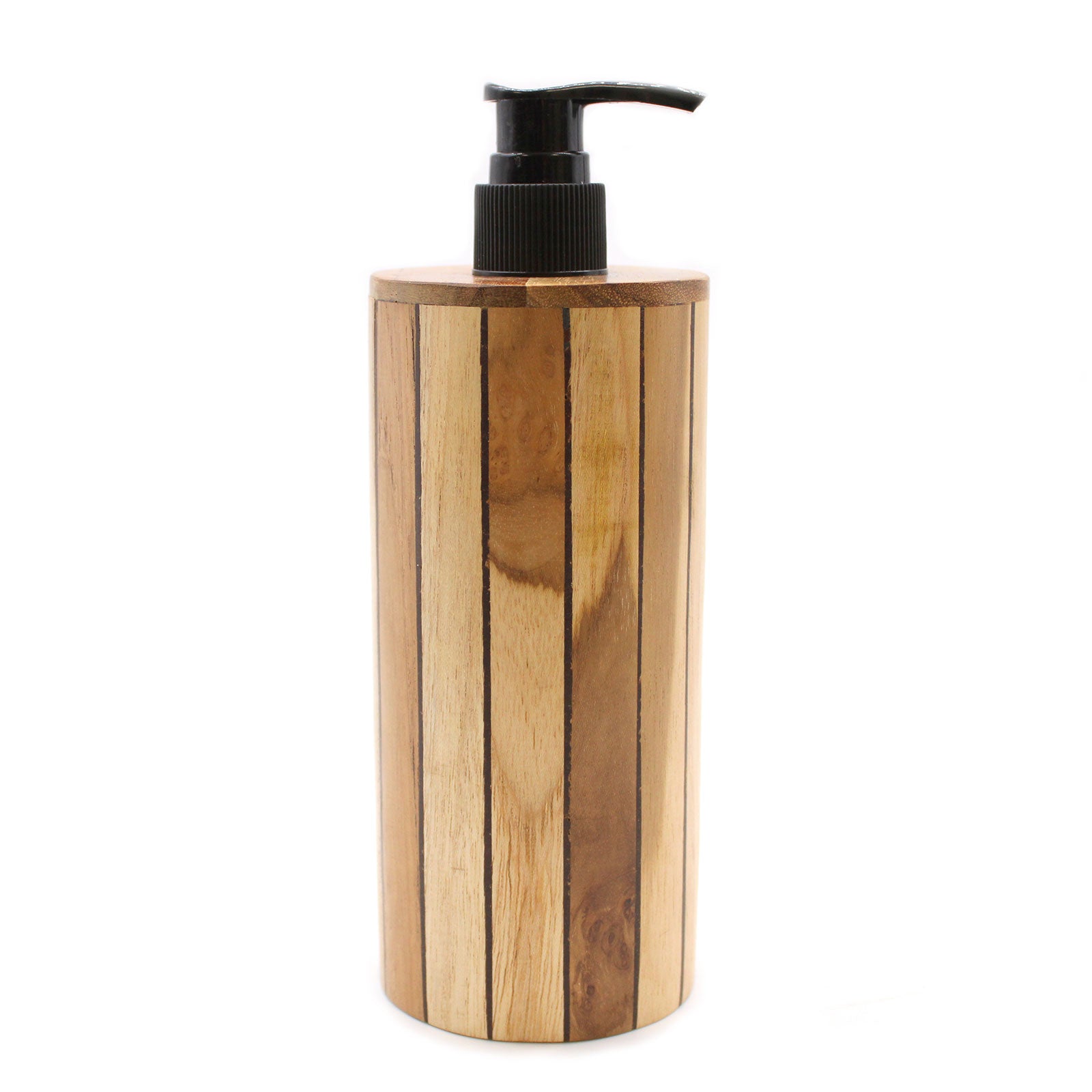 Natural Teakwood Soap Dispencer - Round